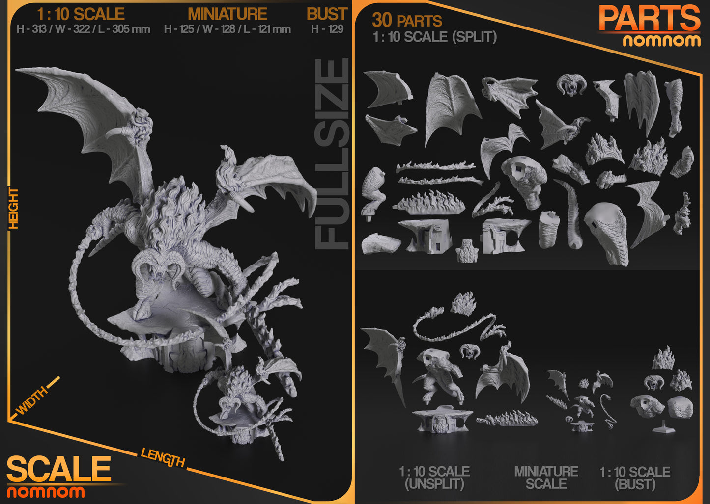Balrog | Resin Model or Bust Kit | Lord of the Rings Demon of Morgoth