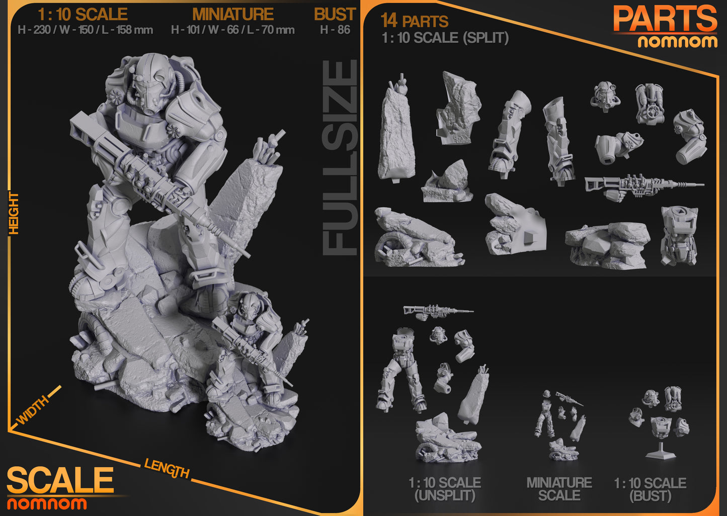 T-60 Power Armor | Resin Model or Bust Kit | DIY Fallout 4 Post-Apocalyptic Mech