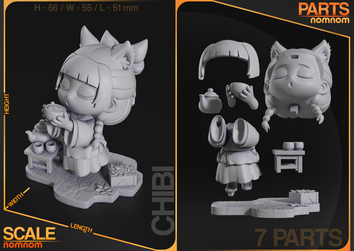 Chibi Maomao | 2.5-Inch Resin Model Kit | DIY The Apothecary Diaries Tea Time