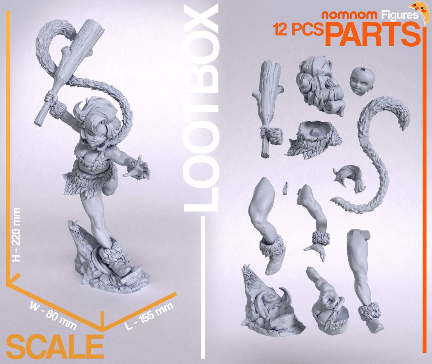 Ayla | 8.5-Inch Resin Model Kit | Chrono Trigger Prehistoric Dino Slayer