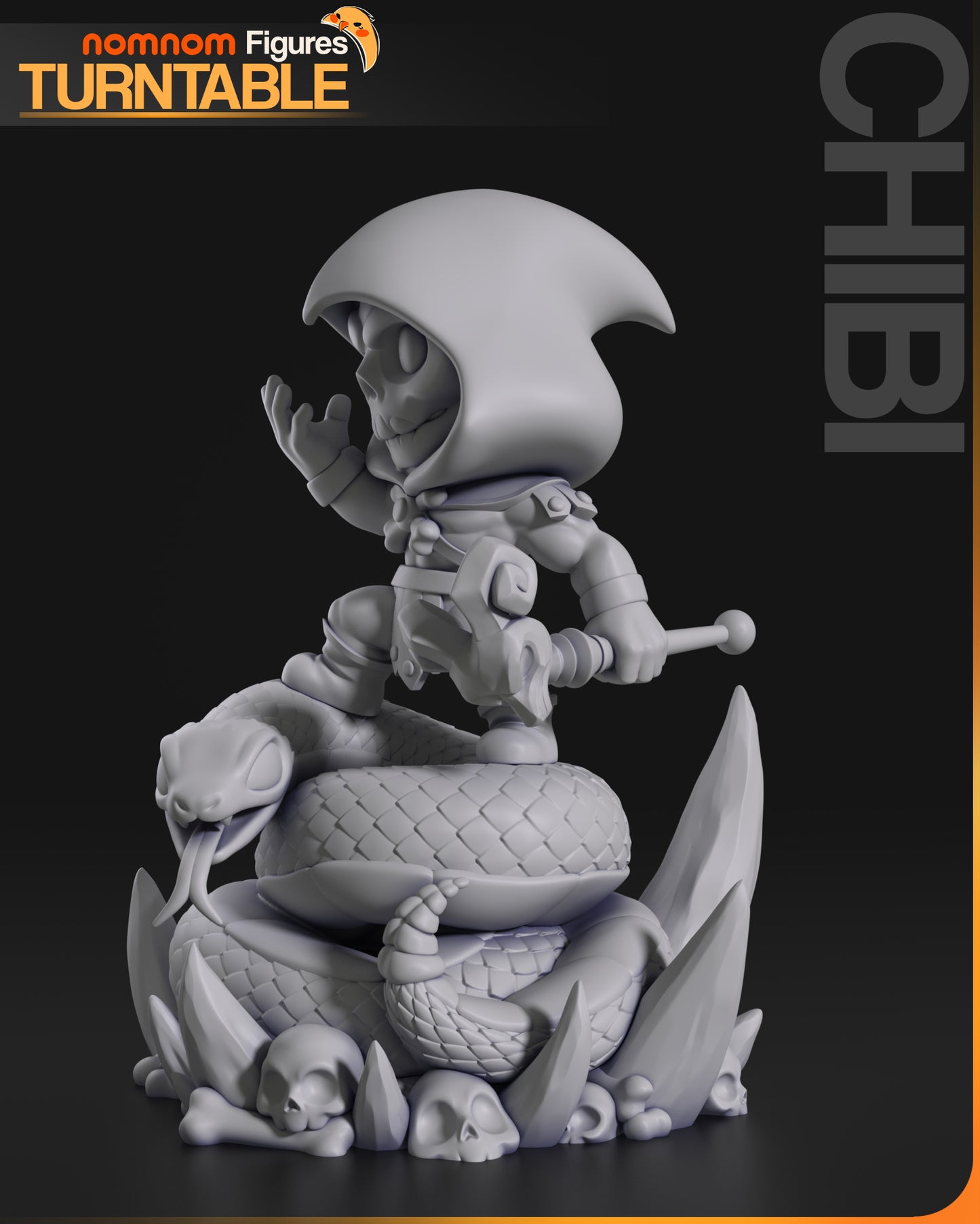 Chibi Skeletor | 3-Inch Resin Model Kit | DIY Masters of the Universe Villain