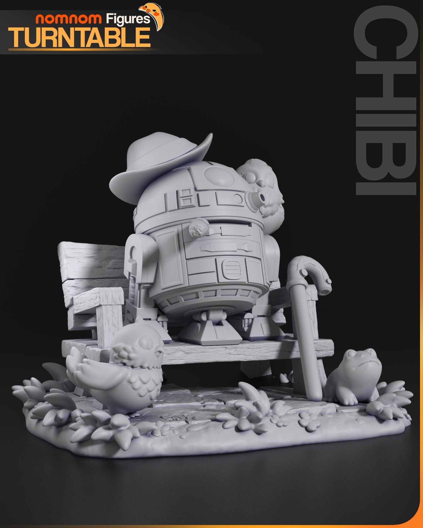 Chibi R2-D2 | 3-Inch Resin Model Kit | Star Wars Droid at the Park