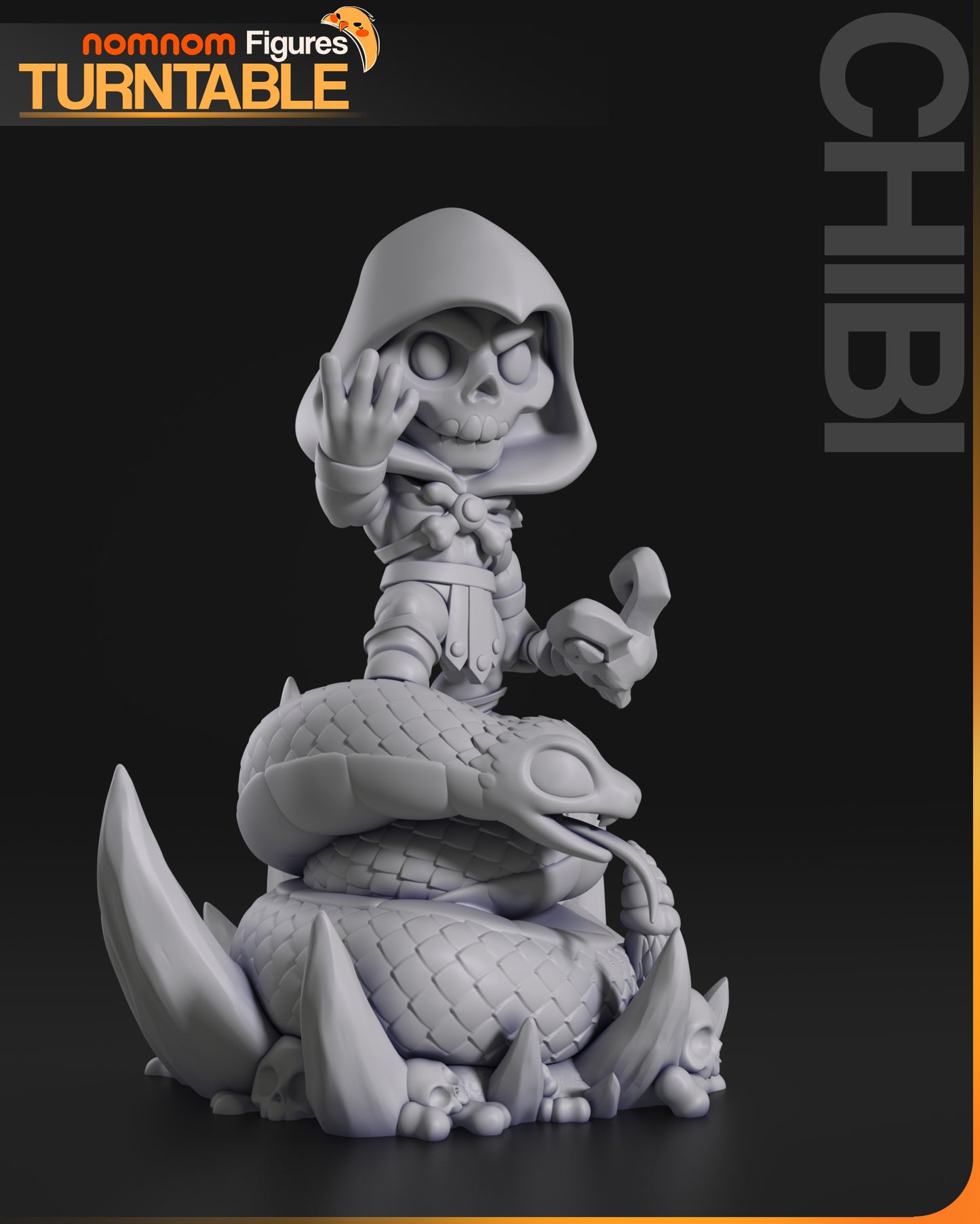 Chibi Skeletor | 3-Inch Resin Model Kit | DIY Masters of the Universe Villain