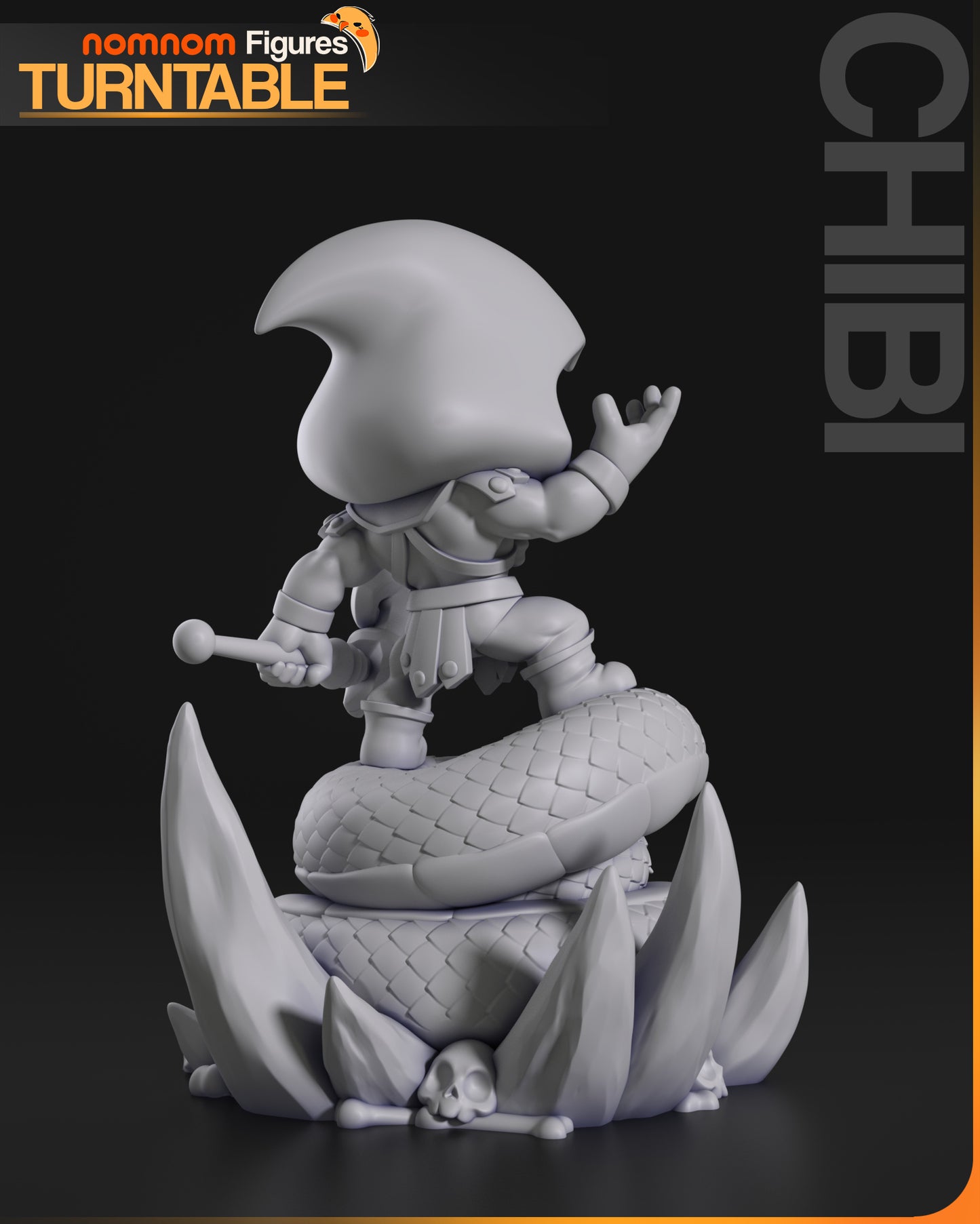Chibi Skeletor | 3-Inch Resin Model Kit | DIY Masters of the Universe Villain