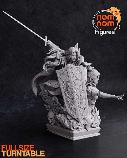 Alucard and Maria | 10-Inch Resin Model Kit | DIY Symphony of the Night Vampire Hunter Duo