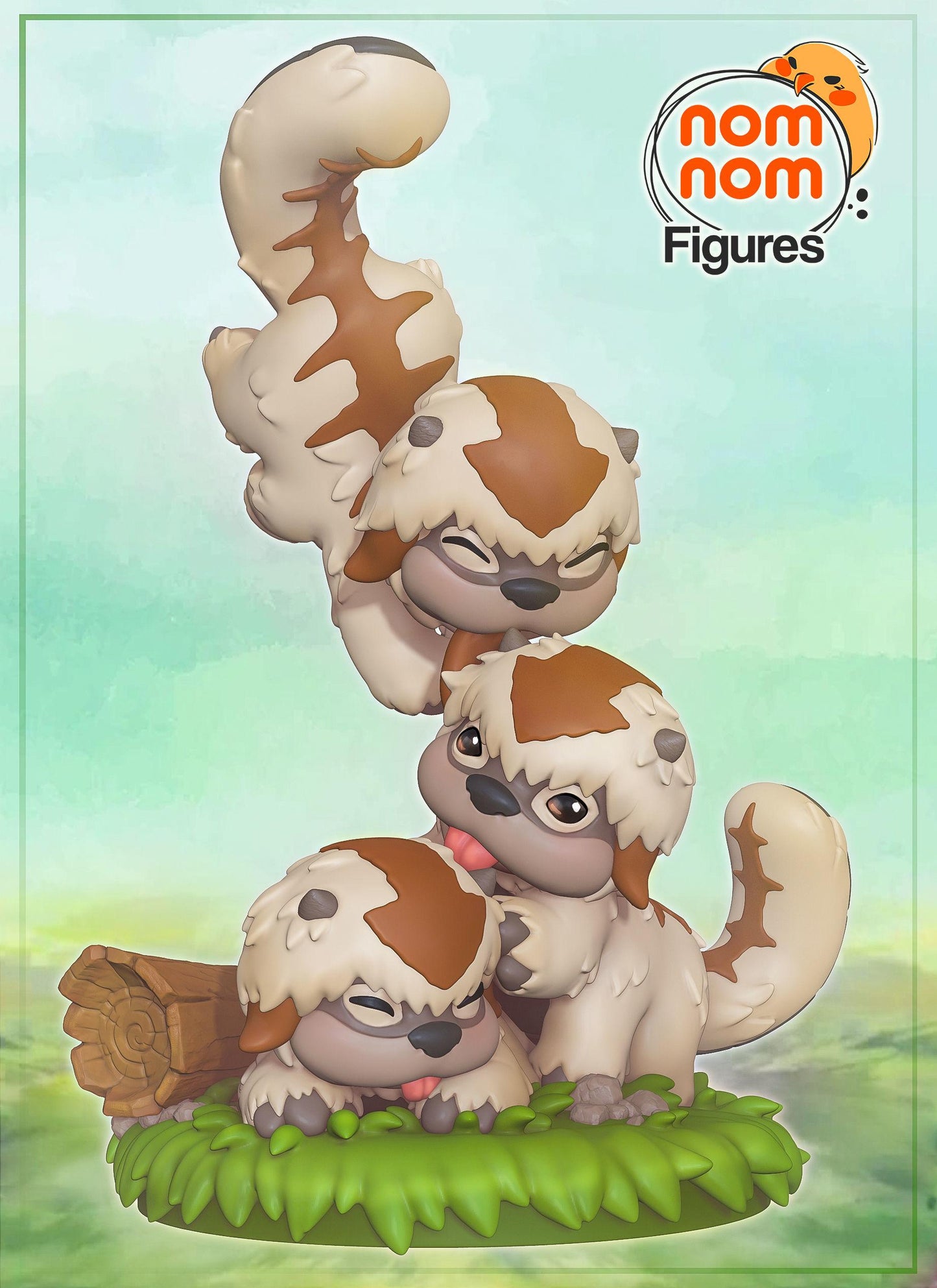 Chibi Baby Sky Bison Trio | 3-Inch Resin Model Kit | DIY Avatar: The Last Airbender Floating Creatures