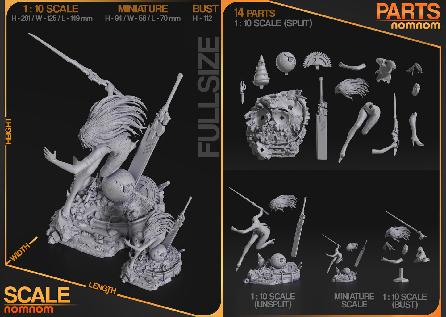 A2 | Resin Model or Bust  Kit | DIY NieR: Automata Rogue Android