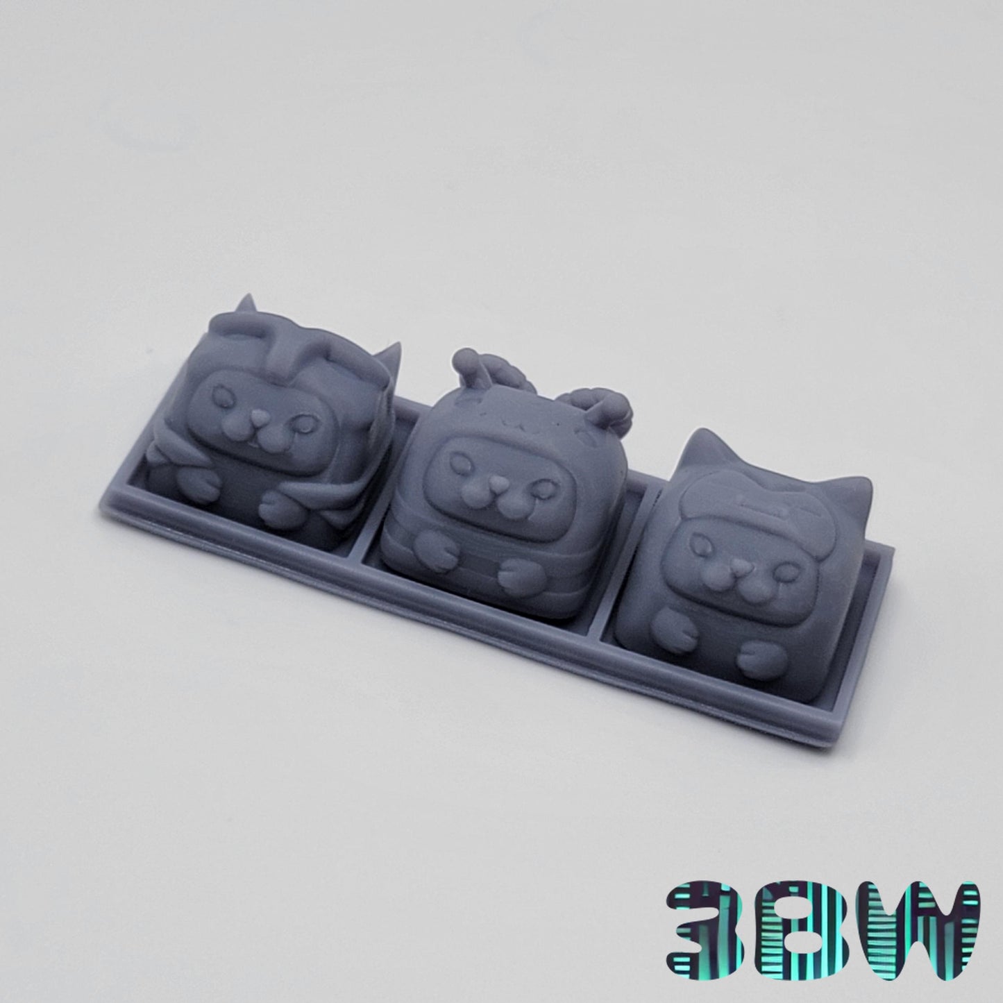 Chibi Cat Costume Keycap Set | Unpainted Resin Artisan Caps | Cherry MX | Batman Cat, Snorlax Cat, Bee Cat