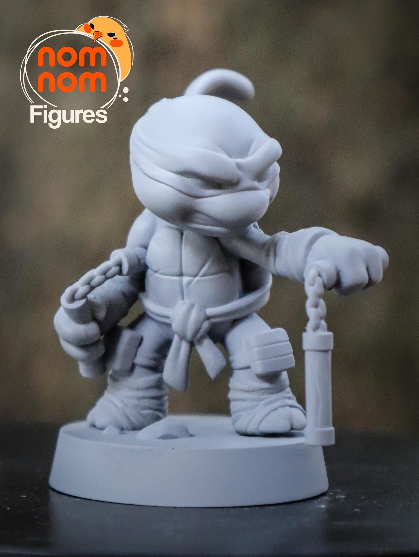 Chibi Michelangelo | 2-Inch Resin Model Kit | DIY TMNT Party Turtle with Nunchucks