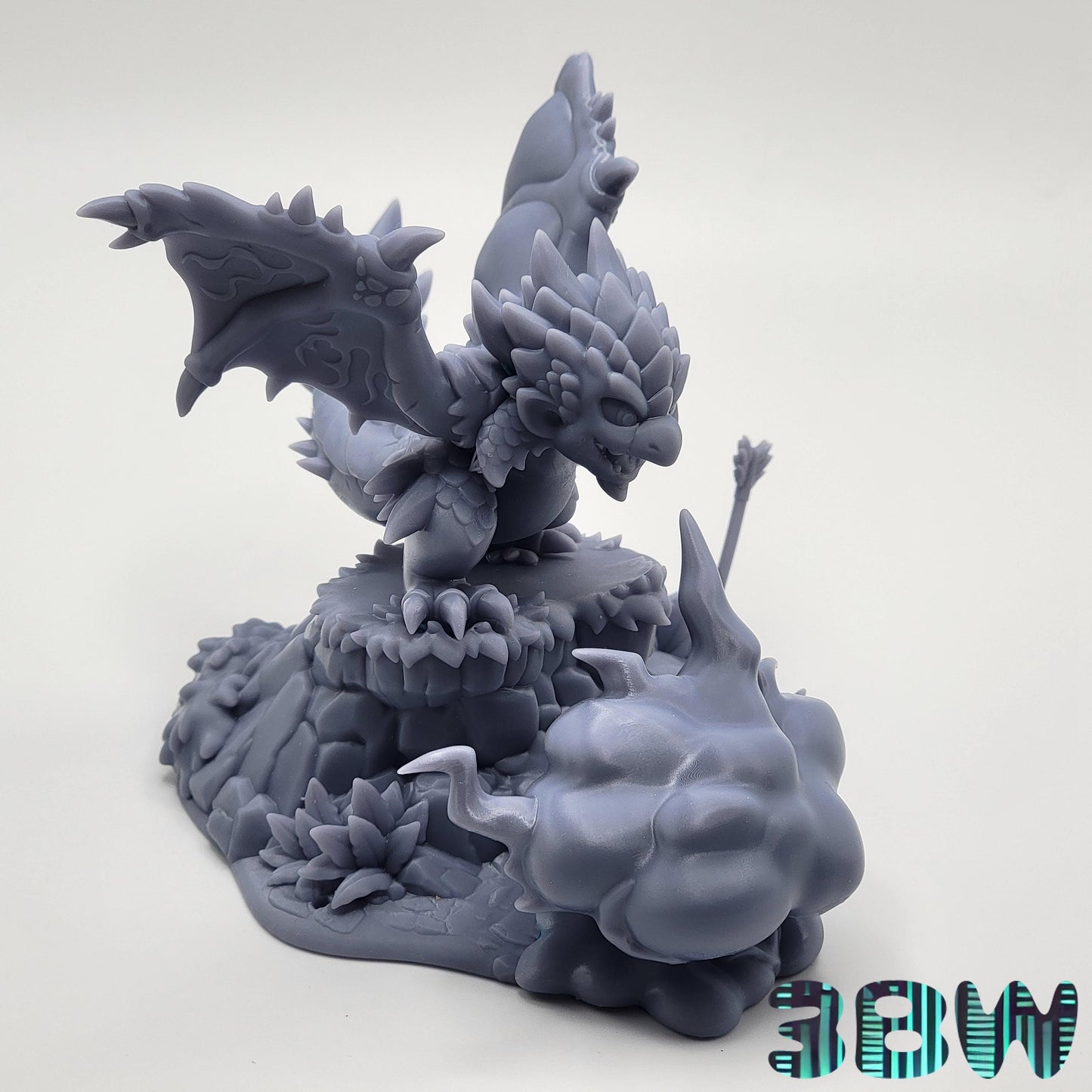 Chibi Rathalos | 3.5-Inch Resin Model Kit  | DIY Monster Hunter Fire Wyvern/Dragon Breathing Fire Scene