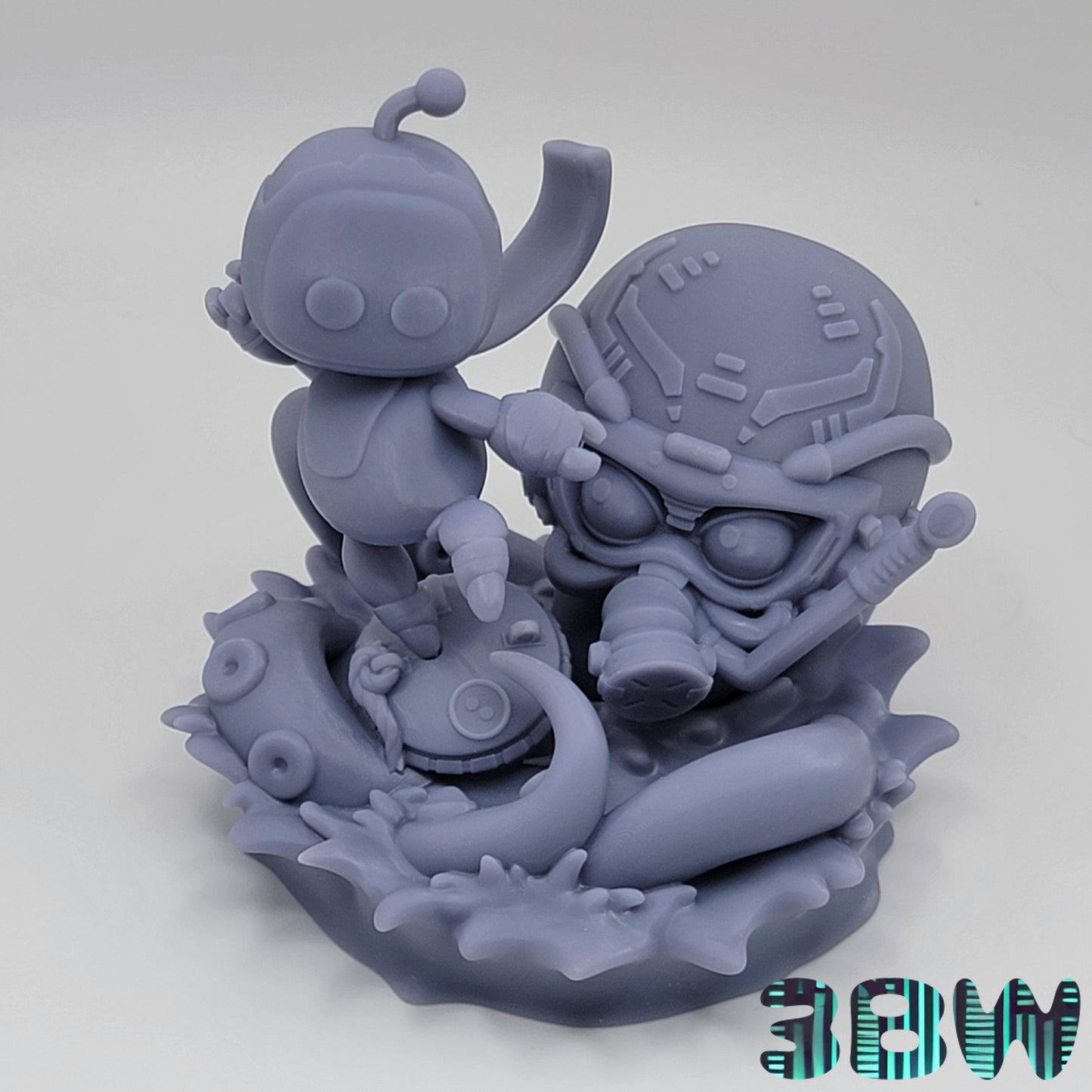 Astro Bot vs Waco Taco Battle Diorama | 3.5-Inch Resin Model Kit | DIY Model Kit