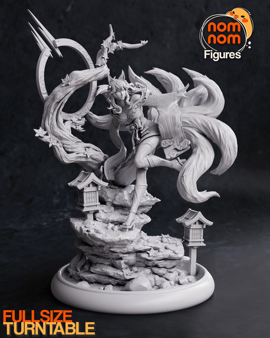 Ahri Spirit Blossom | Resin Model or Bust Kit | DIY League of Legends Mystical Fox Sorceress
