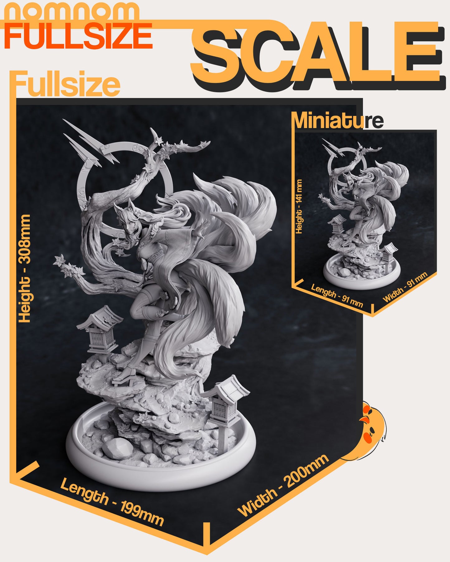 Ahri Spirit Blossom | Resin Model or Bust Kit | DIY League of Legends Mystical Fox Sorceress