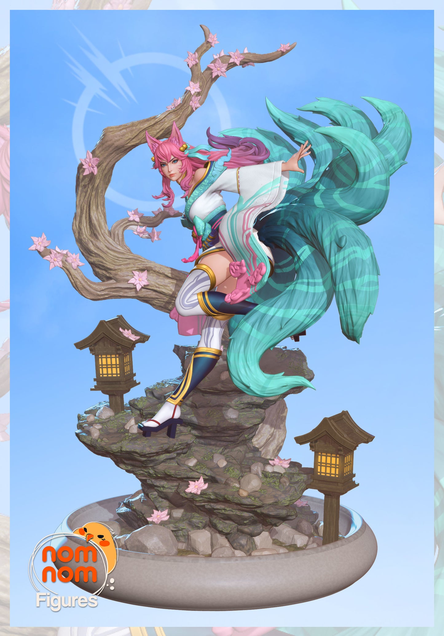 Ahri Spirit Blossom | Resin Model or Bust Kit | DIY League of Legends Mystical Fox Sorceress