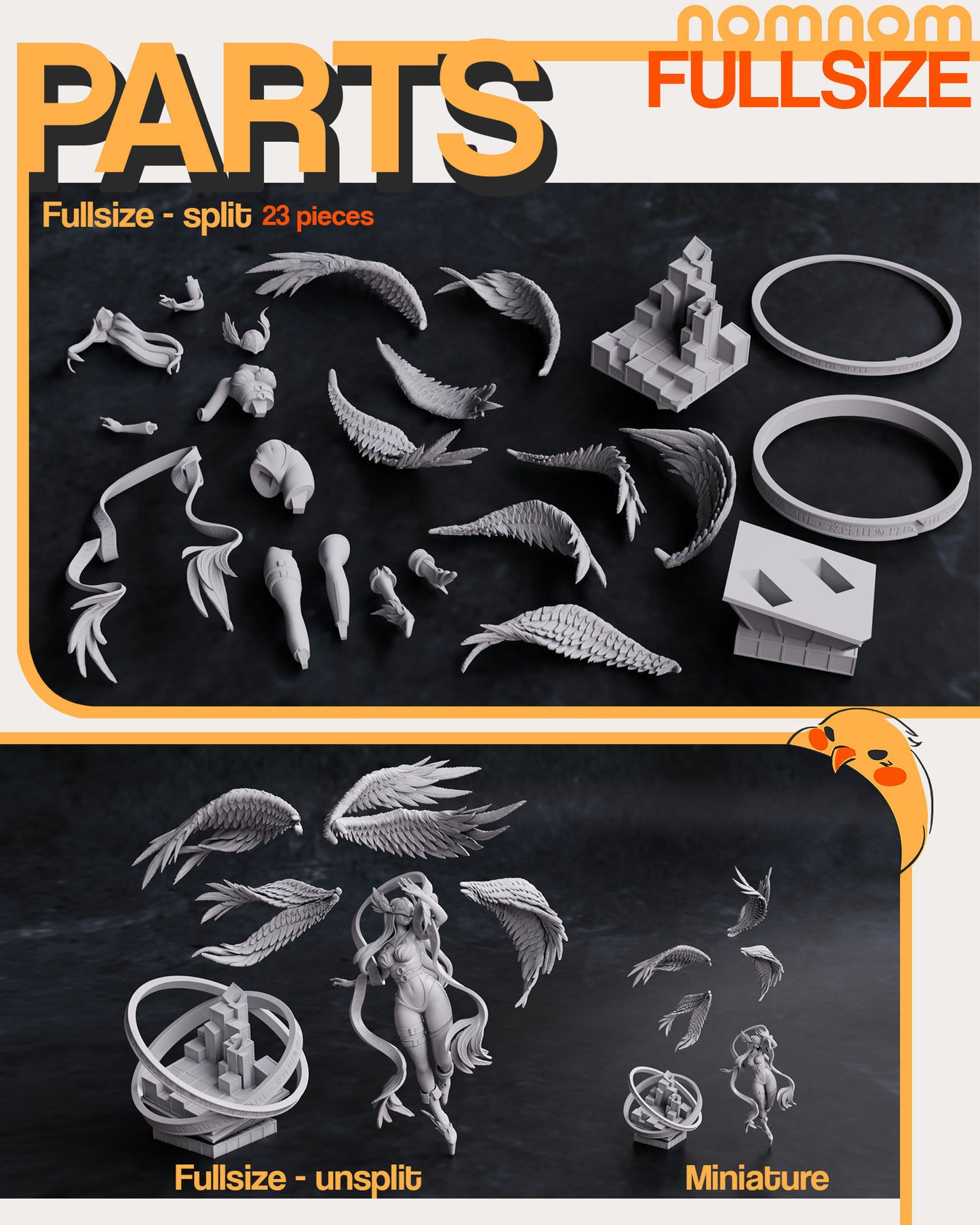 Angewomon | 12.5-Inch Resin Model Kit | DIY Digimon Ultimate Angel