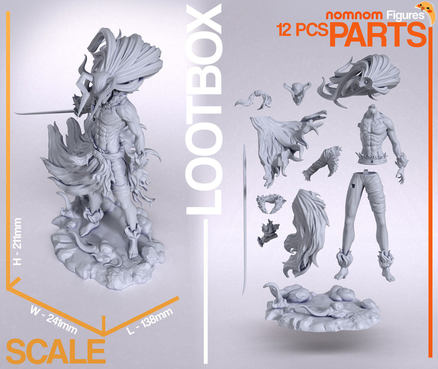 Arrancar Ichigo | 8.5" Resin Model Kit | DIY Bleach Soul Reaper Transformation