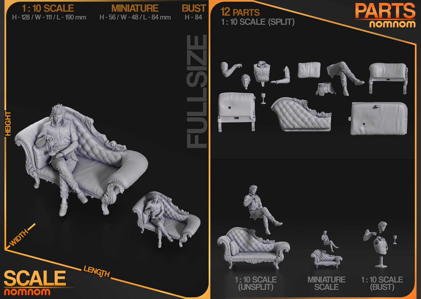 Astarion | Resin Model or Bust Kit | BG3 Baldur’s Gate Vampire Spawn