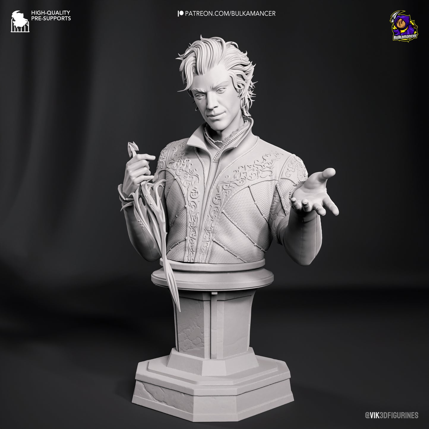 Astarion  | Resin Model or Bust Kit | DIY Baldur's Gate 3 Vampire Spawn