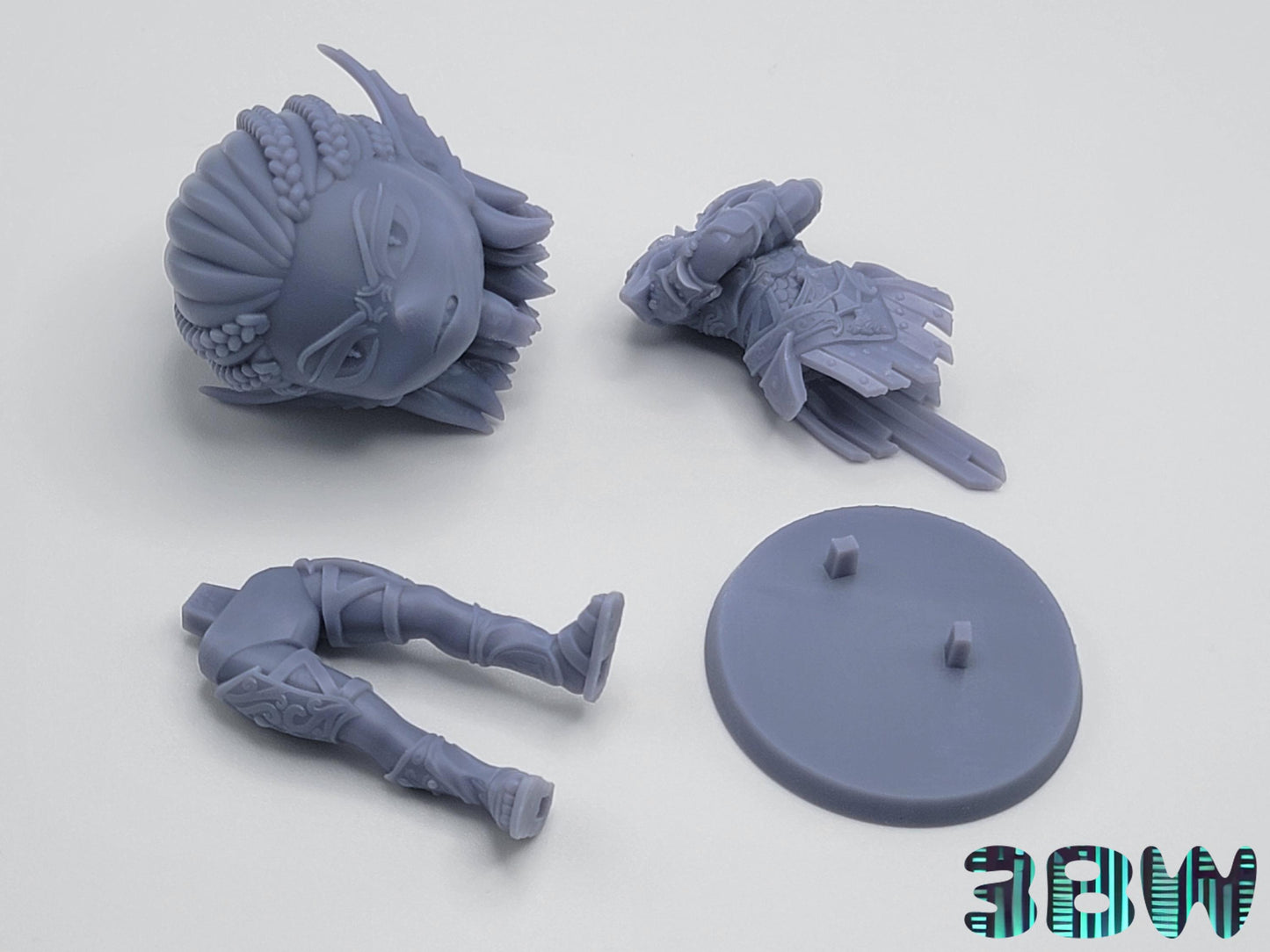 Chibi Lae'zel | 4-Inch Resin Model Kit | BG3 Baldur's Gate Githyanki Fighter