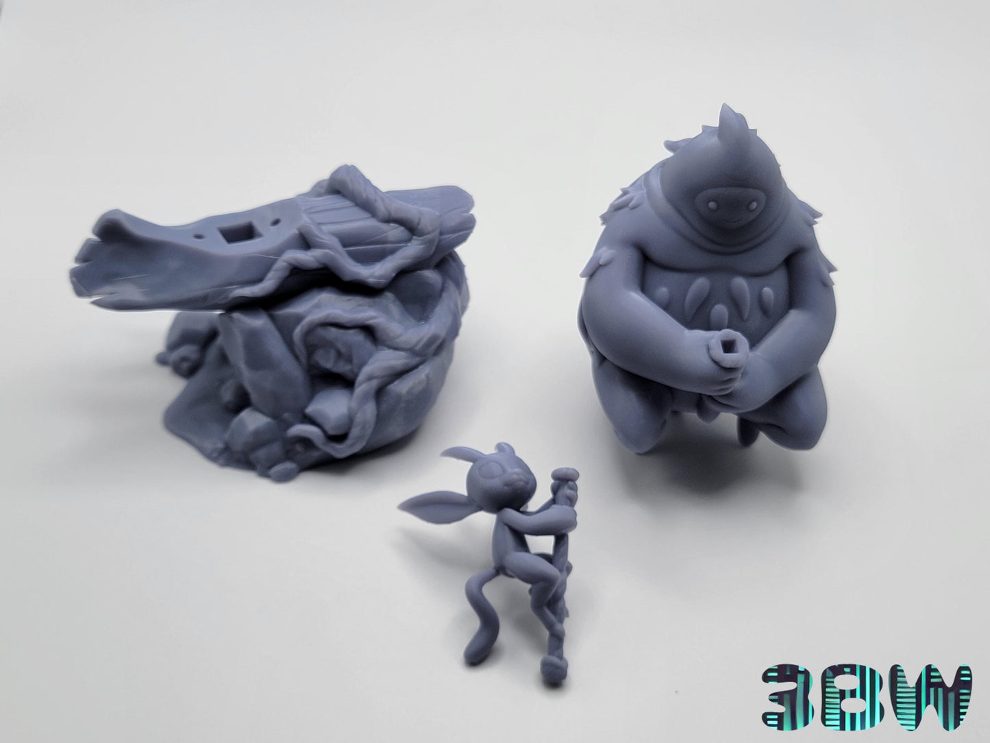 Ori and Naru | 4.5-Inch Resin Model Kit | DIY Fishing in the Blind Forest Scene