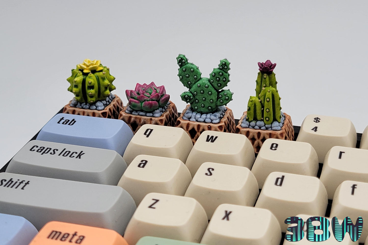 Cactus Keycap Set | Handpainted Resin Artisan Caps | Cherry MX | Succulents