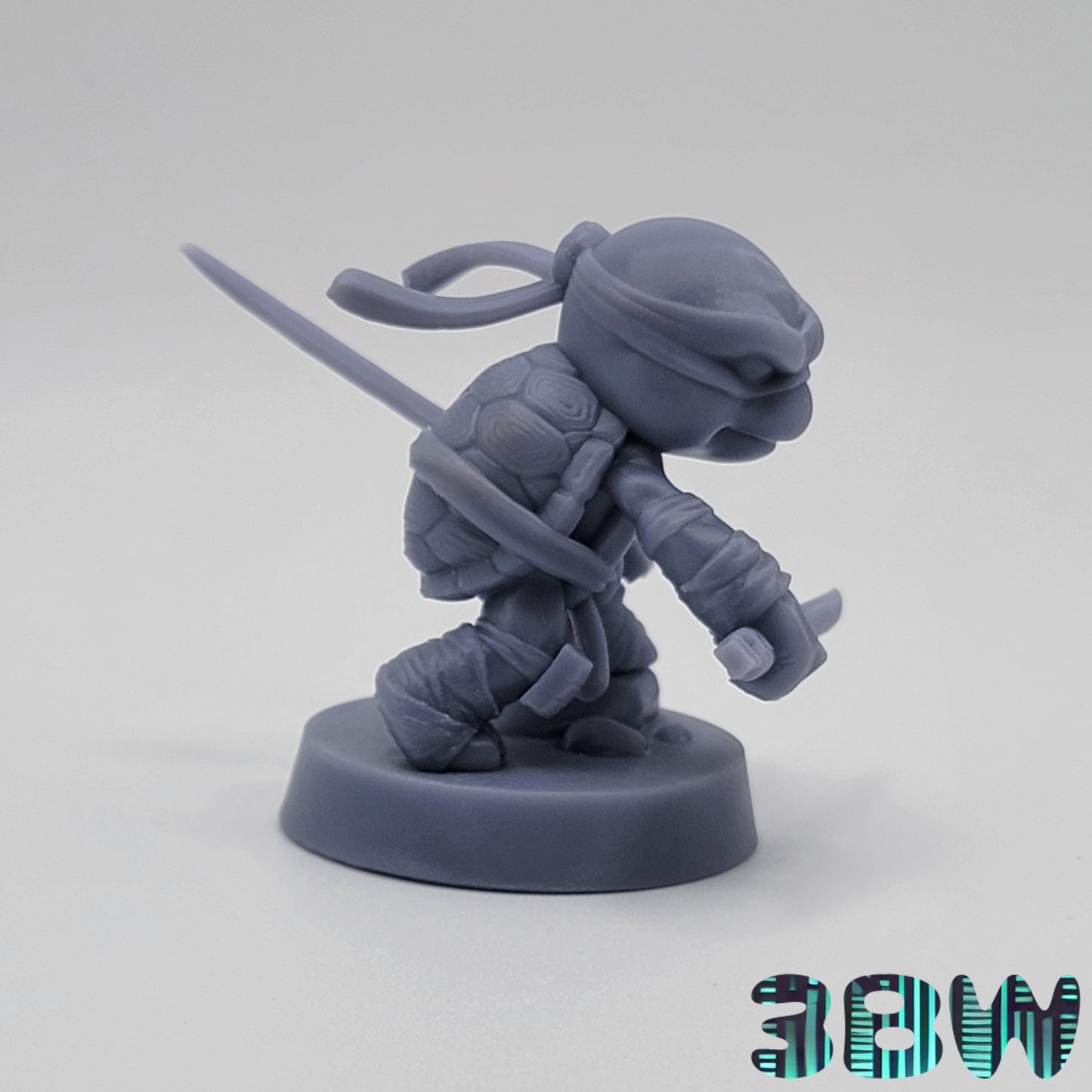 Chibi Leonardo | 2-Inch Resin Model Kit | DIY TMNT Leader Turtle with Katanas