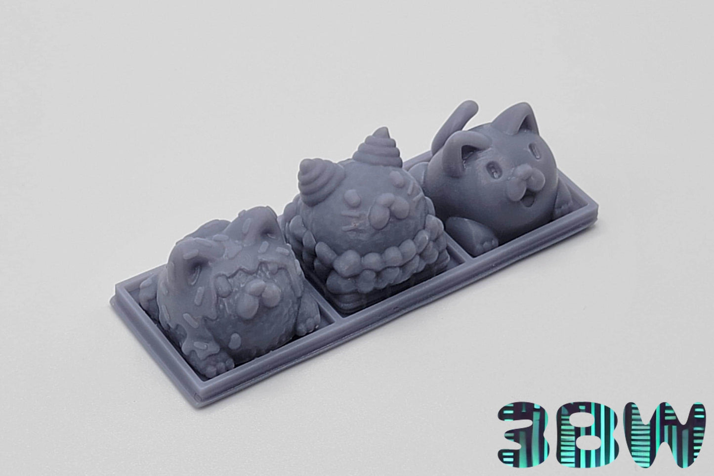Dessert Cat Keycap Set | Unpainted Resin Artisan Caps | Cherry MX | Donut Cat, Ice Cream Cat, Jelly Cat