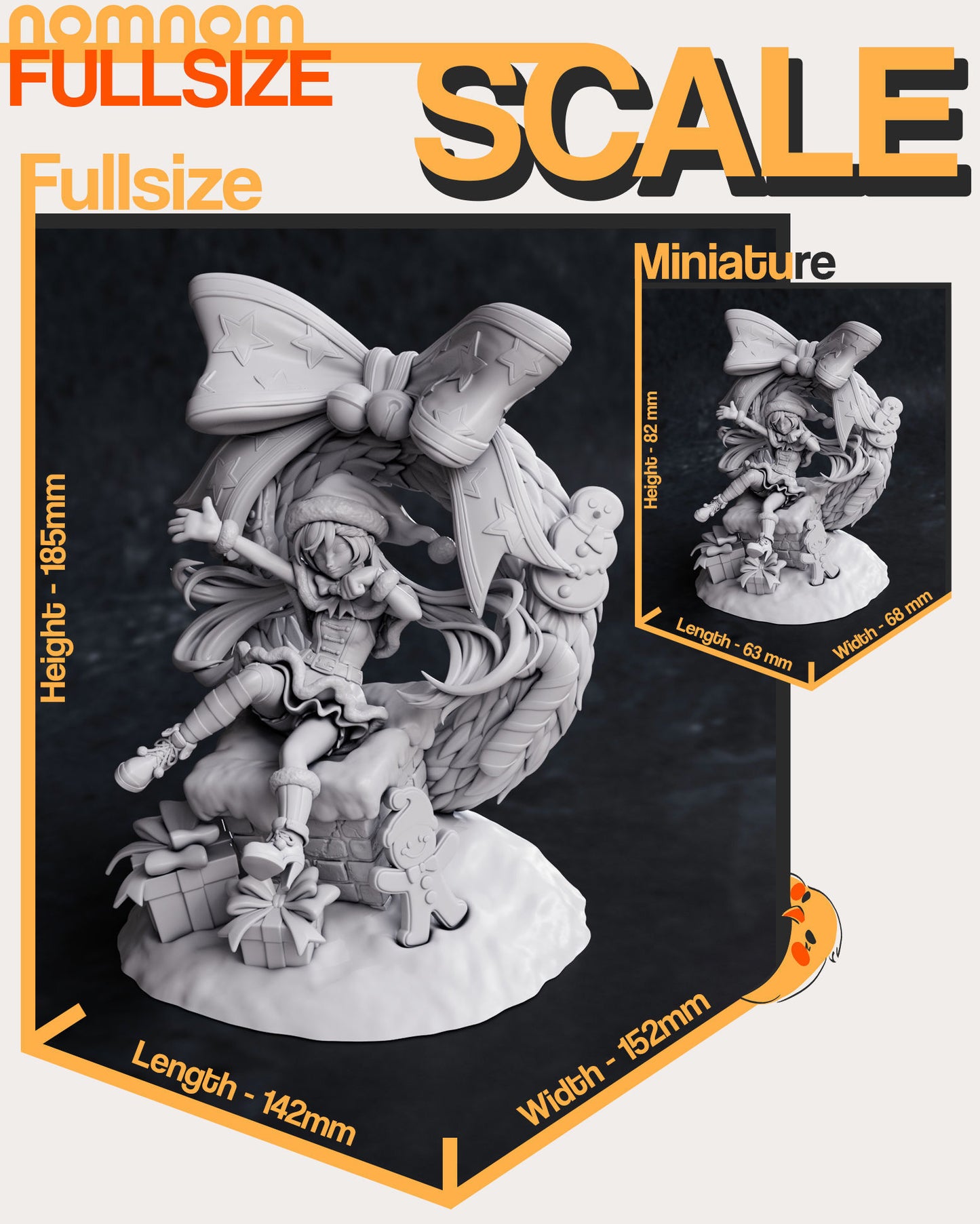 Bella Bells | Resin Model or Bust Kit | DIY Christmas Elf in Wreath