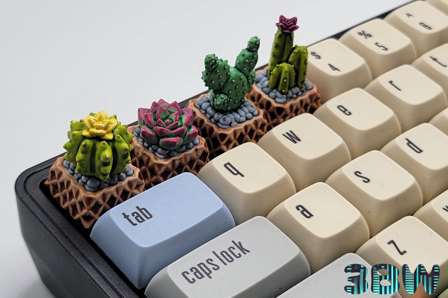 Cactus Keycap Set | Handpainted Resin Artisan Caps | Cherry MX | Succulents