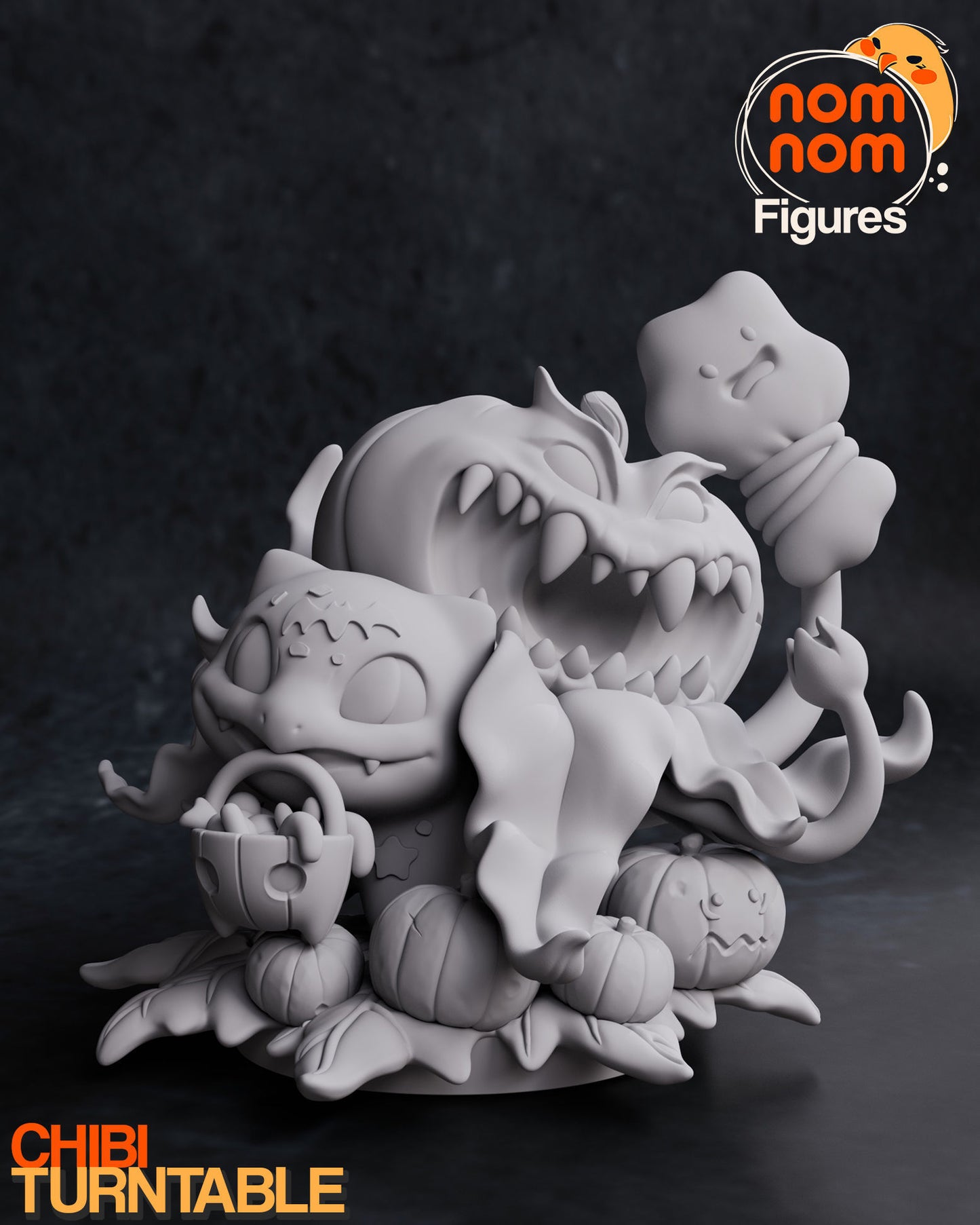 Chibi Bulbasaur | 2.5-Inch Resin Model Kit | DIY Pokemon Halloween Pumpkin Patch