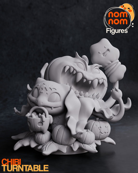 Chibi Bulbasaur | 2.5-Inch Resin Model Kit | DIY Pokemon Halloween Pumpkin Patch