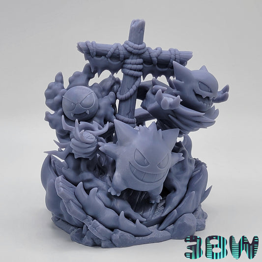 Gengar, Gastly and Haunter | 5-Inch Resin Model Kit | DIY Pirate Ship Diorama