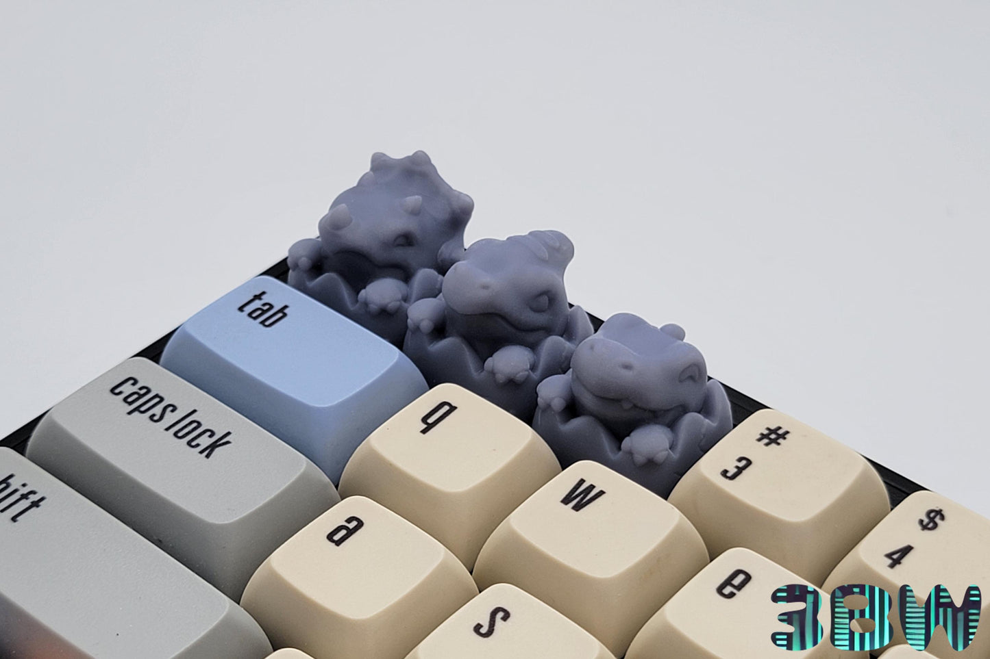 Baby Dinosaur Keycap Set | Unpainted Resin Artisan Caps | Cherry MX | Triceratops, T-Rex, Parasaurolophus