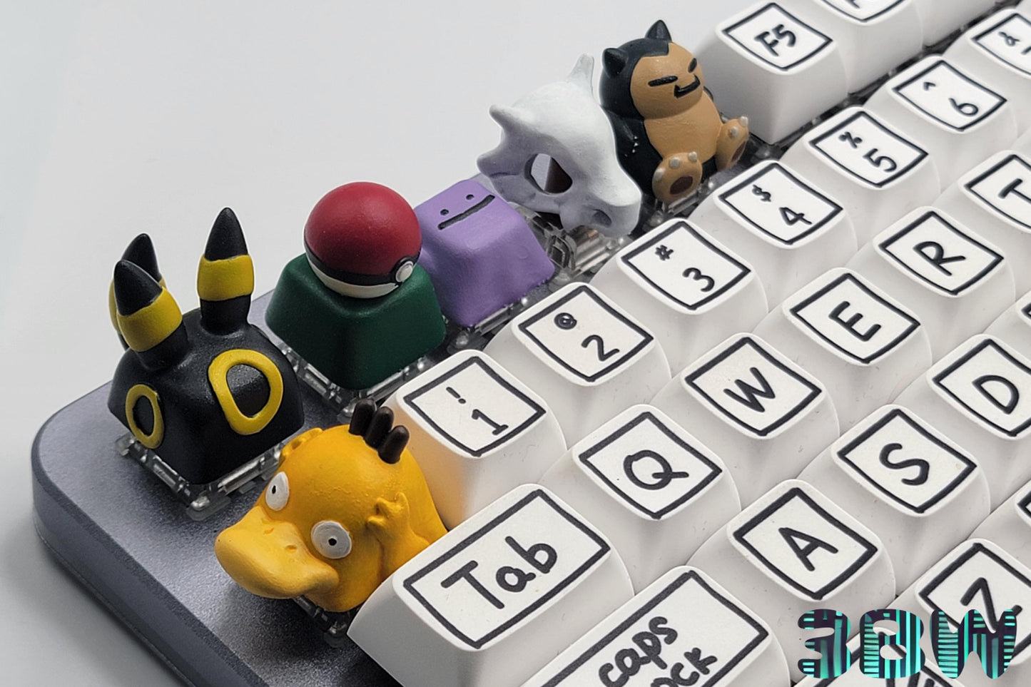 Pokemon Keycap Set | Unpainted Resin Artisan Caps | Cherry MX | Cubone, Snorlax, Psyduck, Ditto, Umbreon