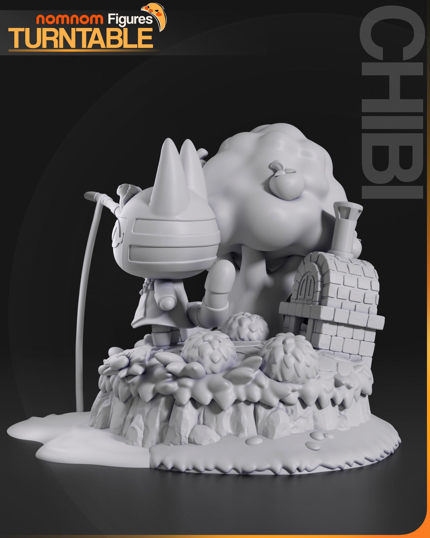 Chibi Ankha | 3" Resin Model Kit | DIY Animal Crossing Fishing Scene