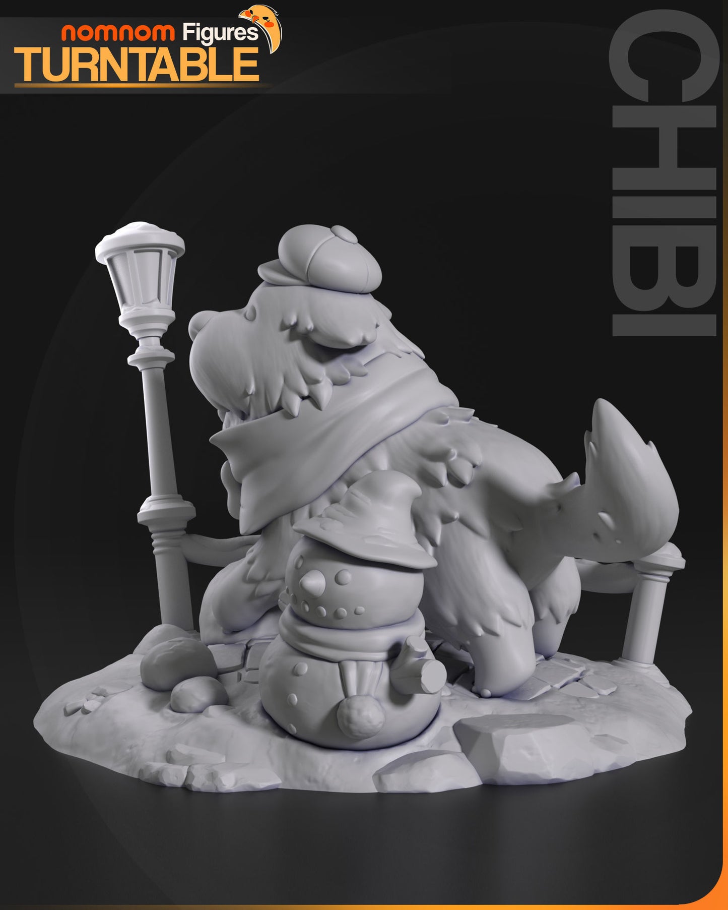 Chibi Bond | 2.5" Resin Model Kit | DIY Spy x Family Snow Scene