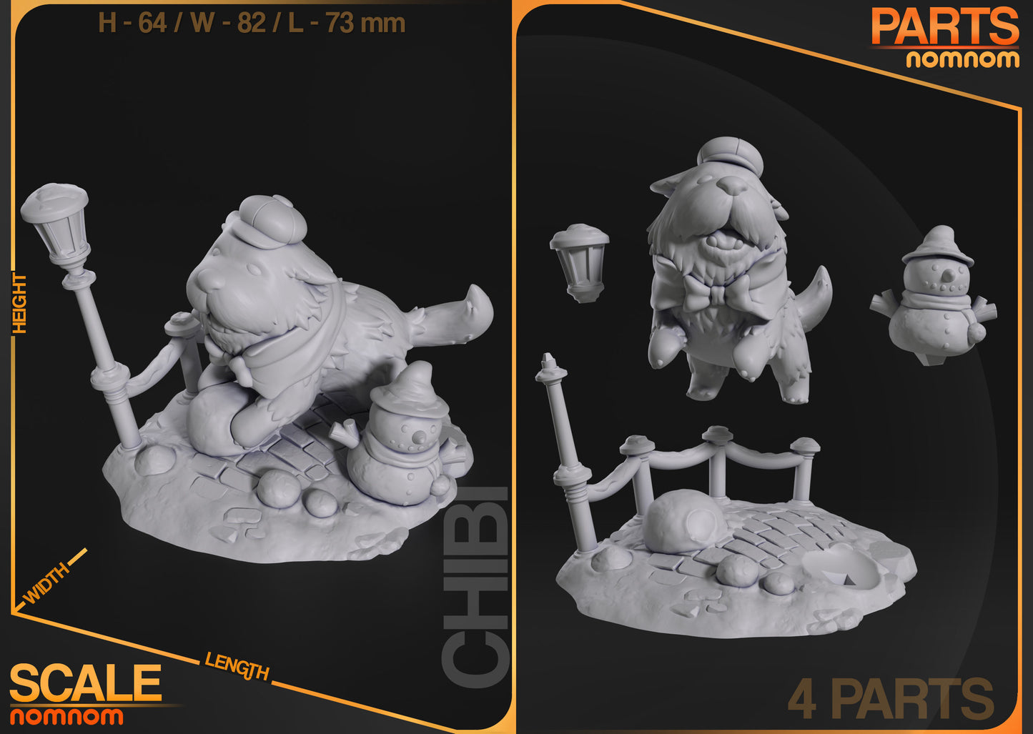 Chibi Bond | 2.5" Resin Model Kit | DIY Spy x Family Snow Scene
