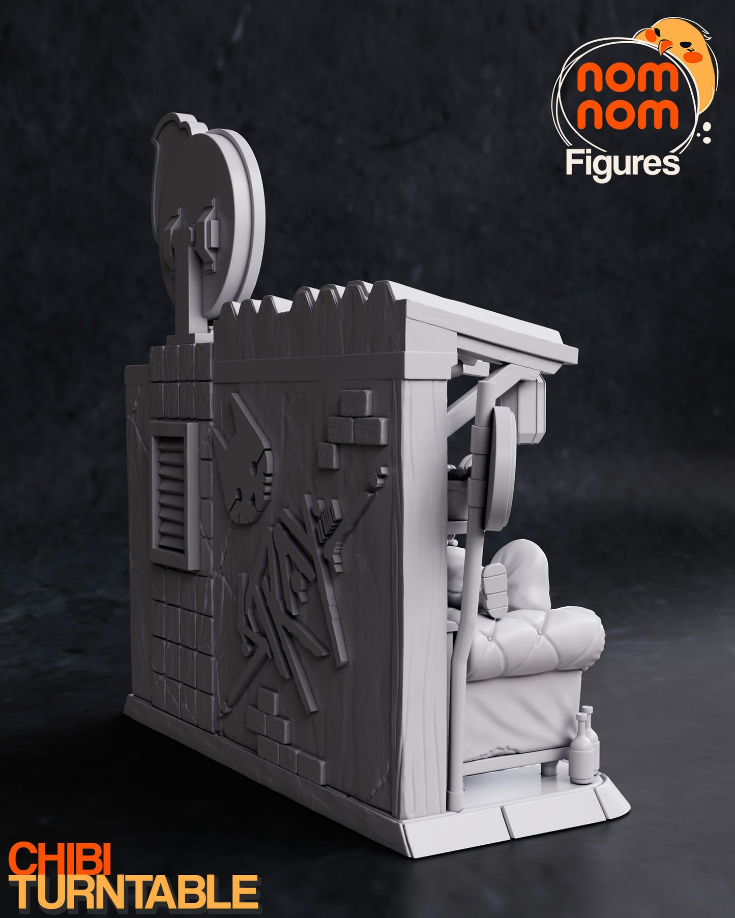 Stray Game Diorama | 4.5" Resin Model Kit | DIY Cat at Rest Stop in the Slums