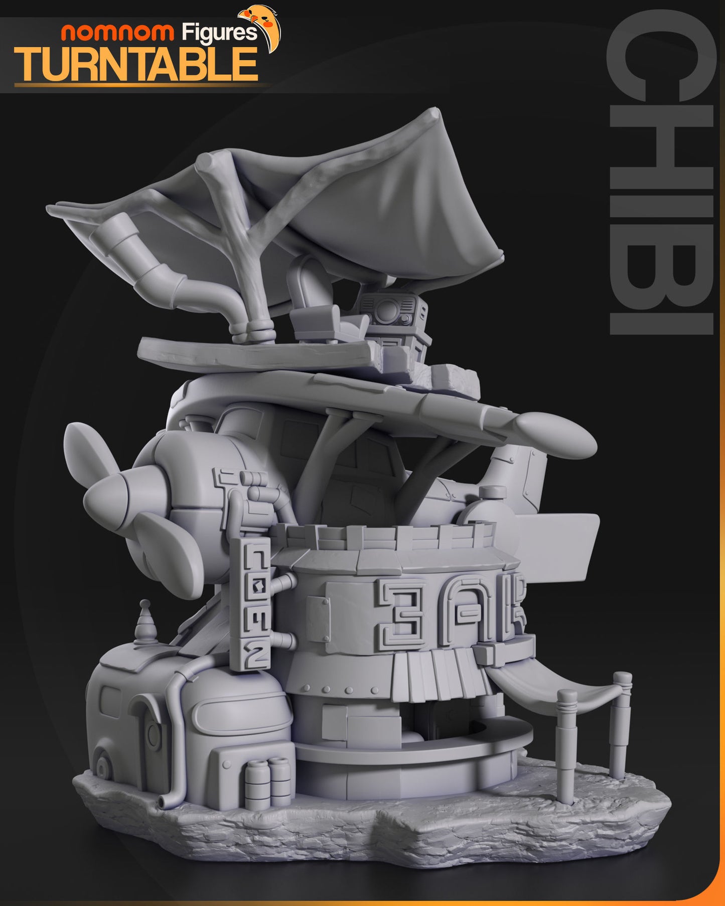 Chibi Flightbar | 4" Resin Model Kit | DIY Fantasy Airplane Bar