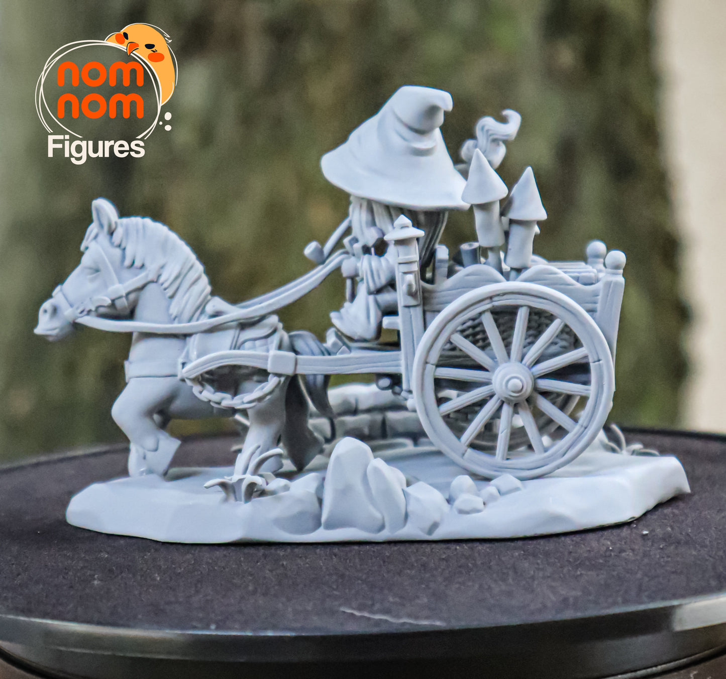 Chibi Gandalf the Grey | 3" Resin Model Kit | DIY Lord of the Rings Wizard with Cart