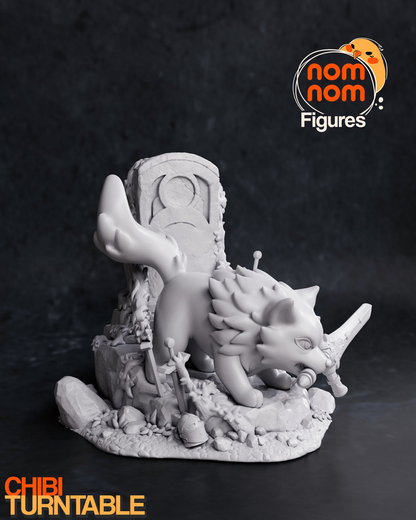 Chibi Great Grey Wolf Sif | 3" Resin Model Kit | DIY Dark Souls Legendary Wolf