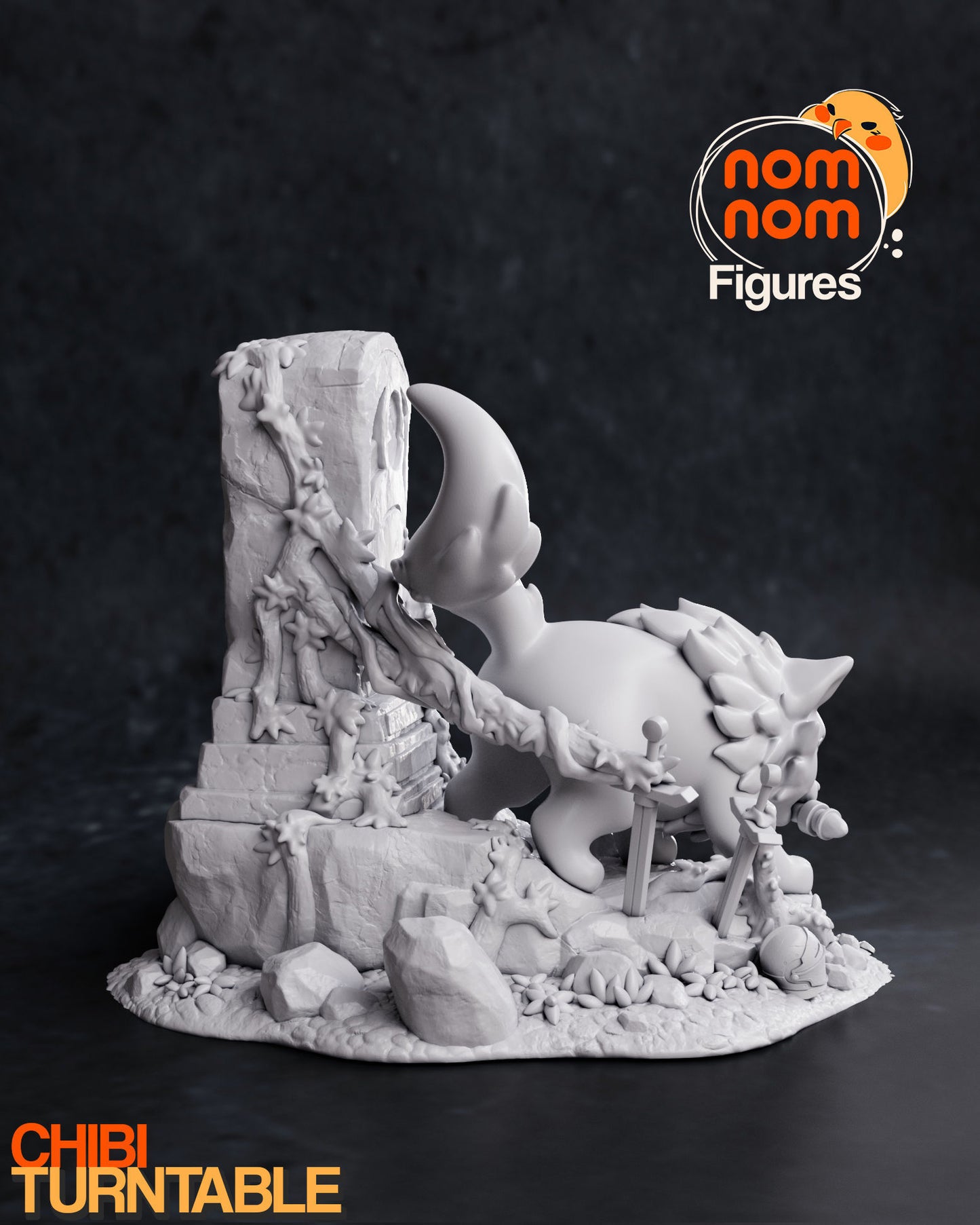 Chibi Great Grey Wolf Sif | 3" Resin Model Kit | DIY Dark Souls Legendary Wolf