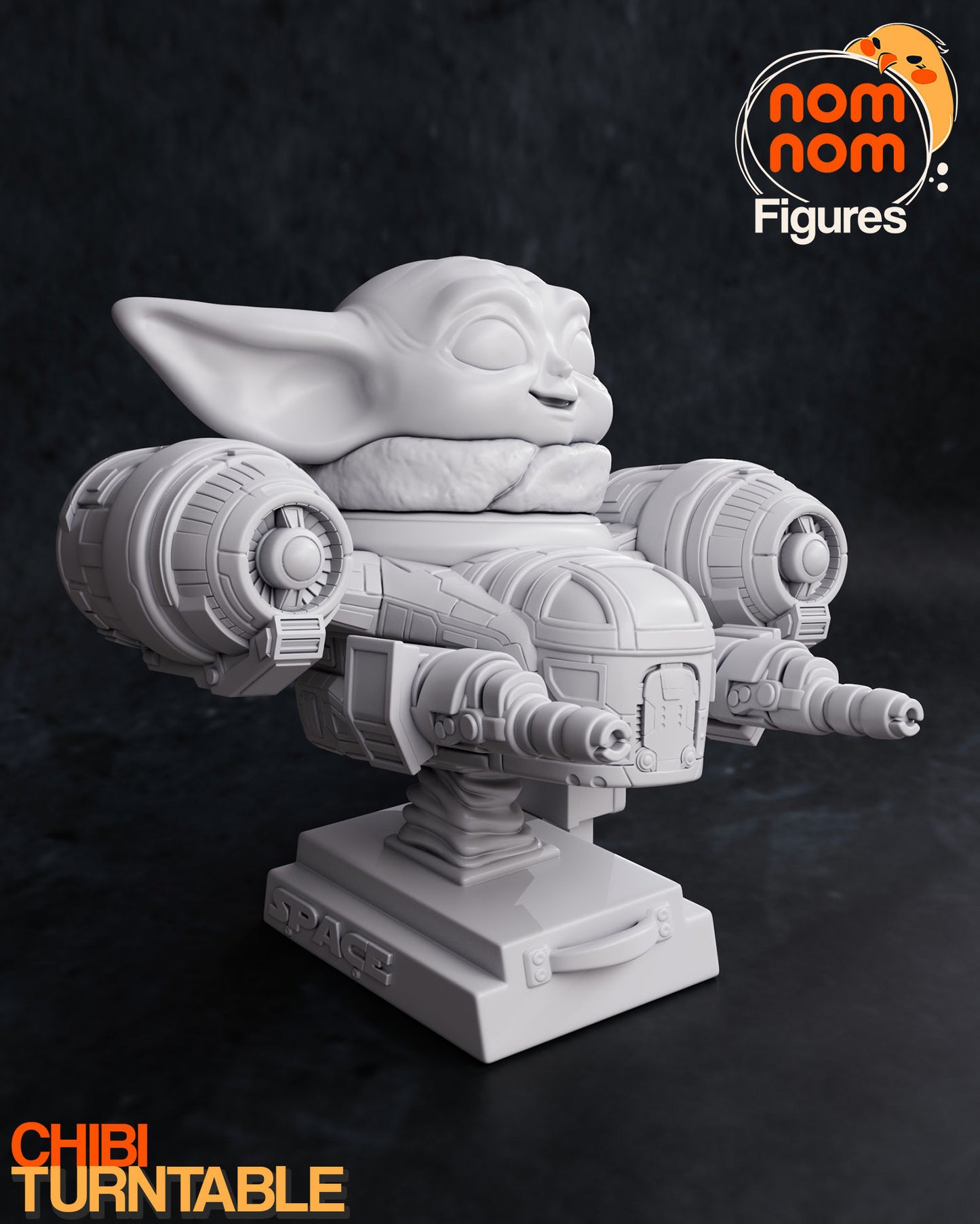 Chibi Grogu  | 3" Resin Model Kit | DIY Razor Crest Flight Scene