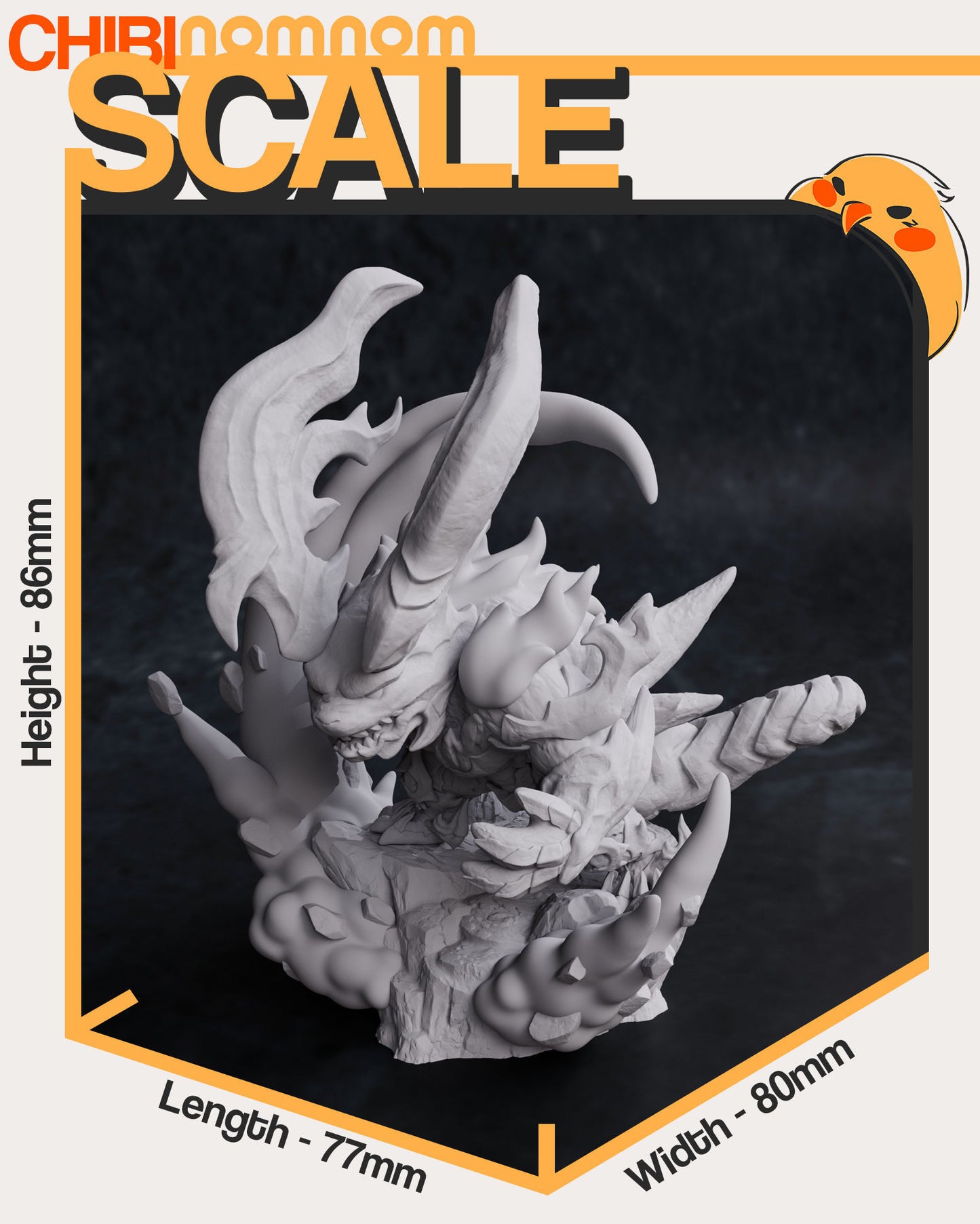 Chibi Ifrit | 3.5" Resin Model Kit | DIY Final Fantasy Fire Summon