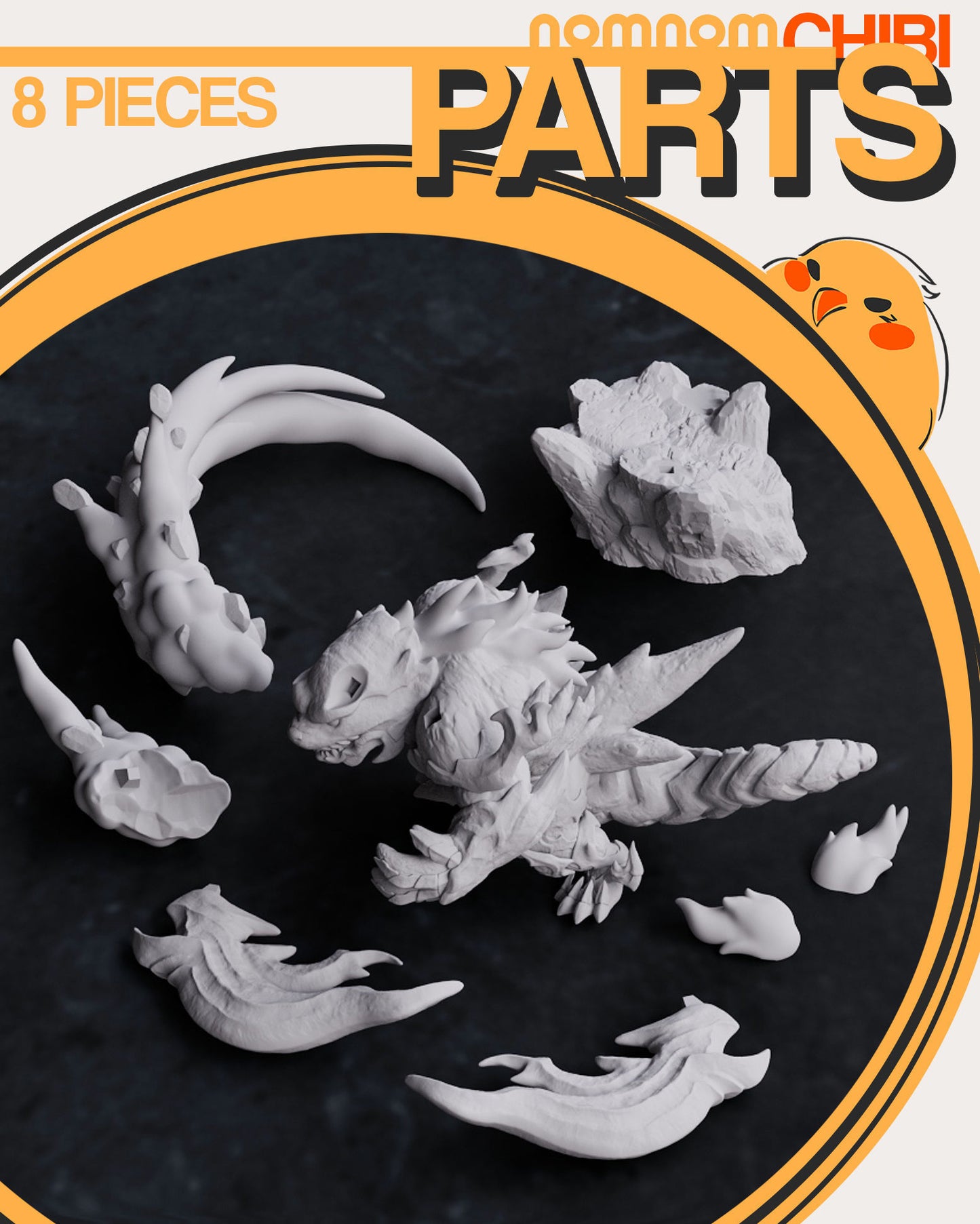 Chibi Ifrit | 3.5" Resin Model Kit | DIY Final Fantasy Fire Summon