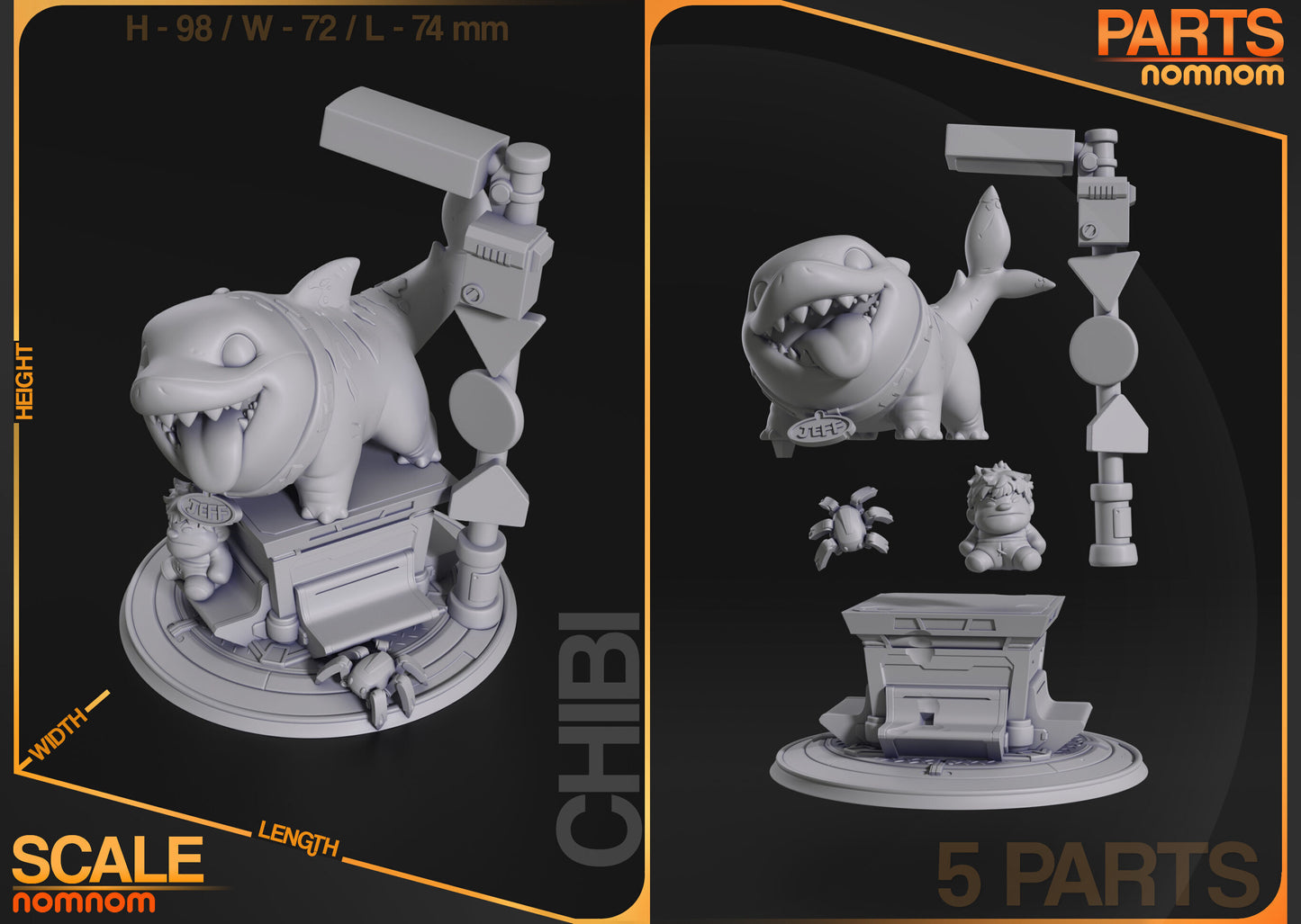 Chibi Jeff | 3" Resin Model Kit | DIY Marvel Rivals Character