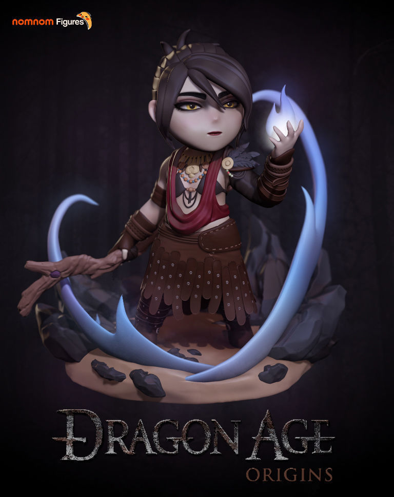 Chibi Morrigan | 3-Inch Resin Model Kit | DIY Dragon Age Sorceror/Wizard
