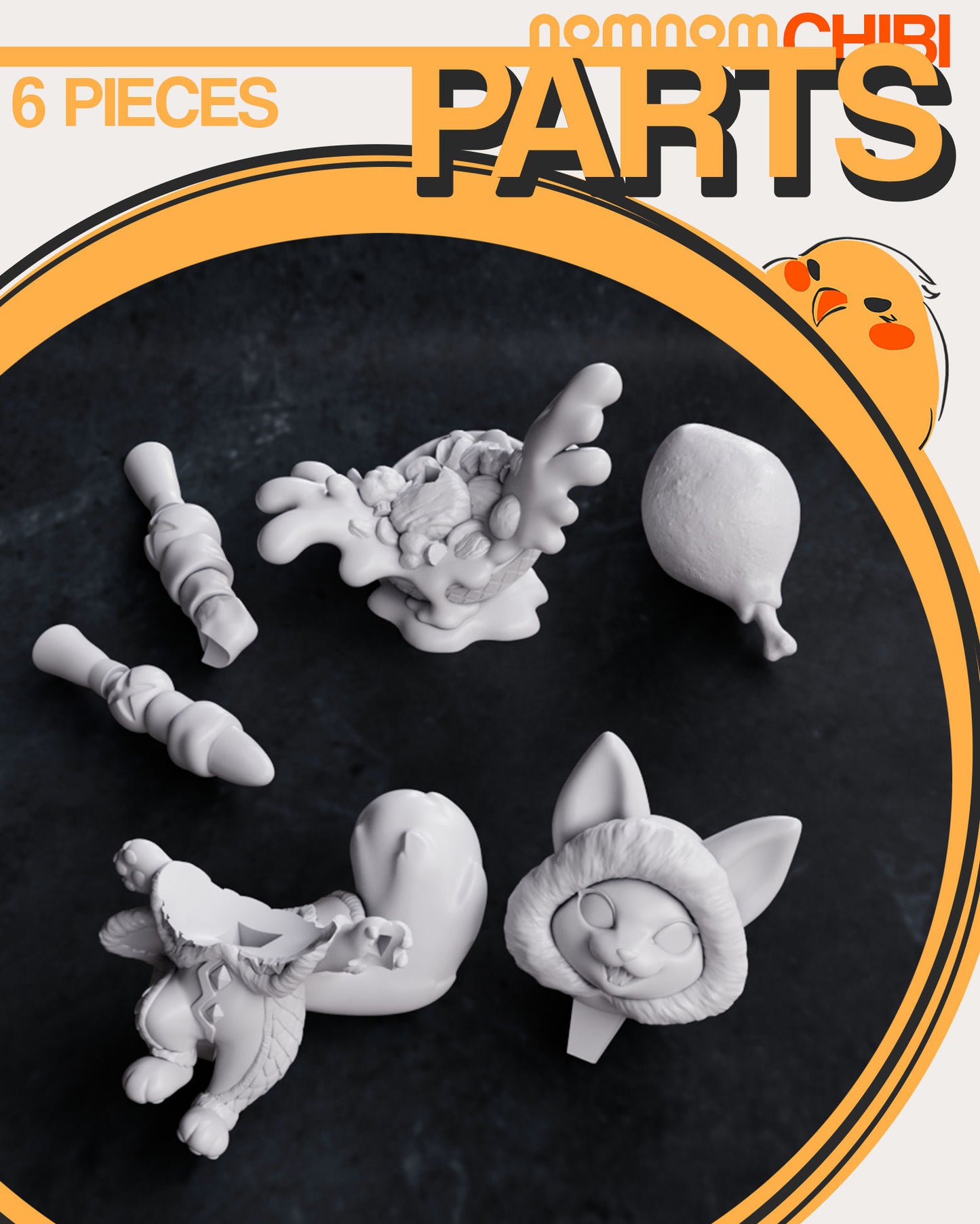 Chibi Palico | 3" Resin Model Kit | DIY Monster Hunter Feline Companion