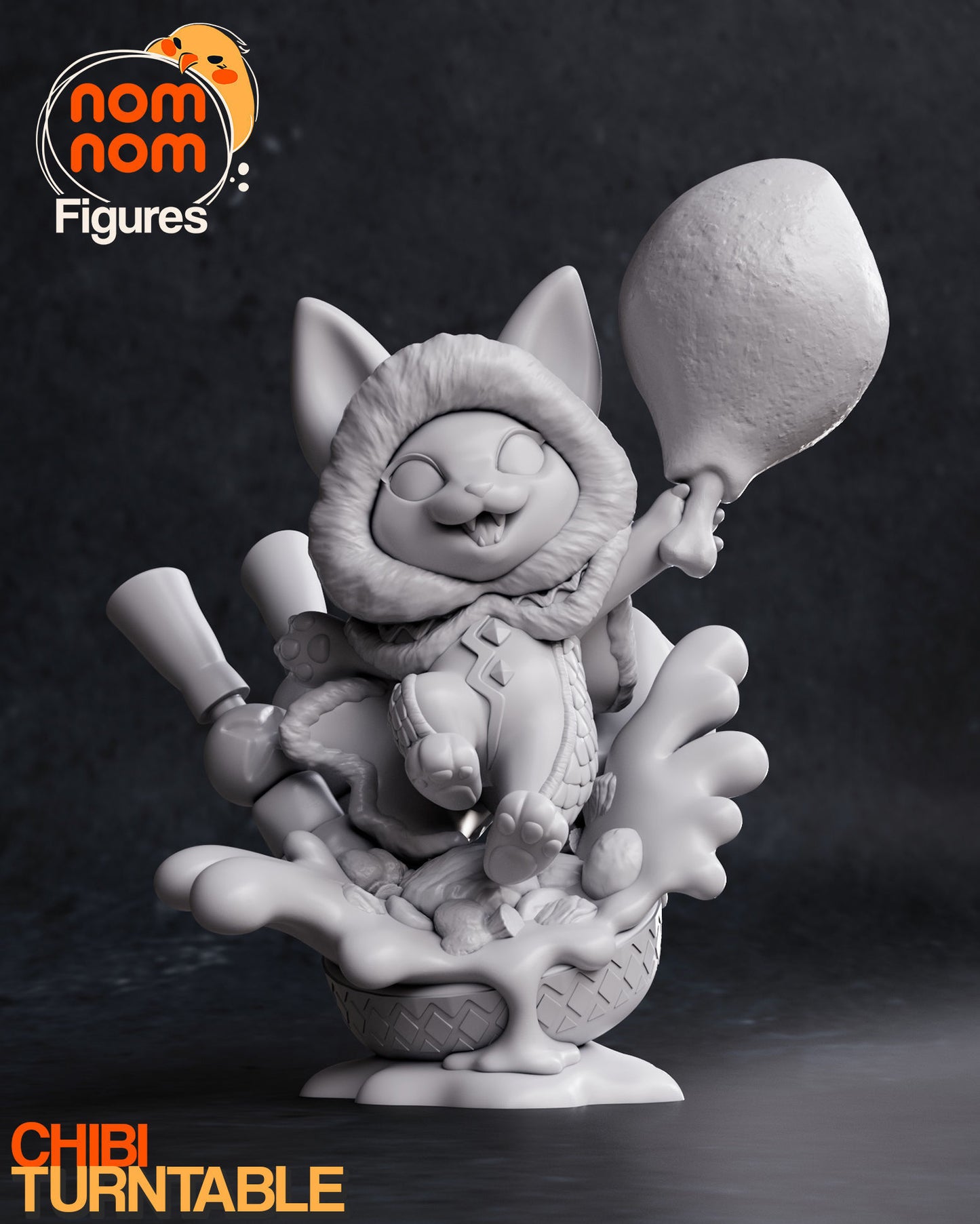 Chibi Palico | 3" Resin Model Kit | DIY Monster Hunter Feline Companion