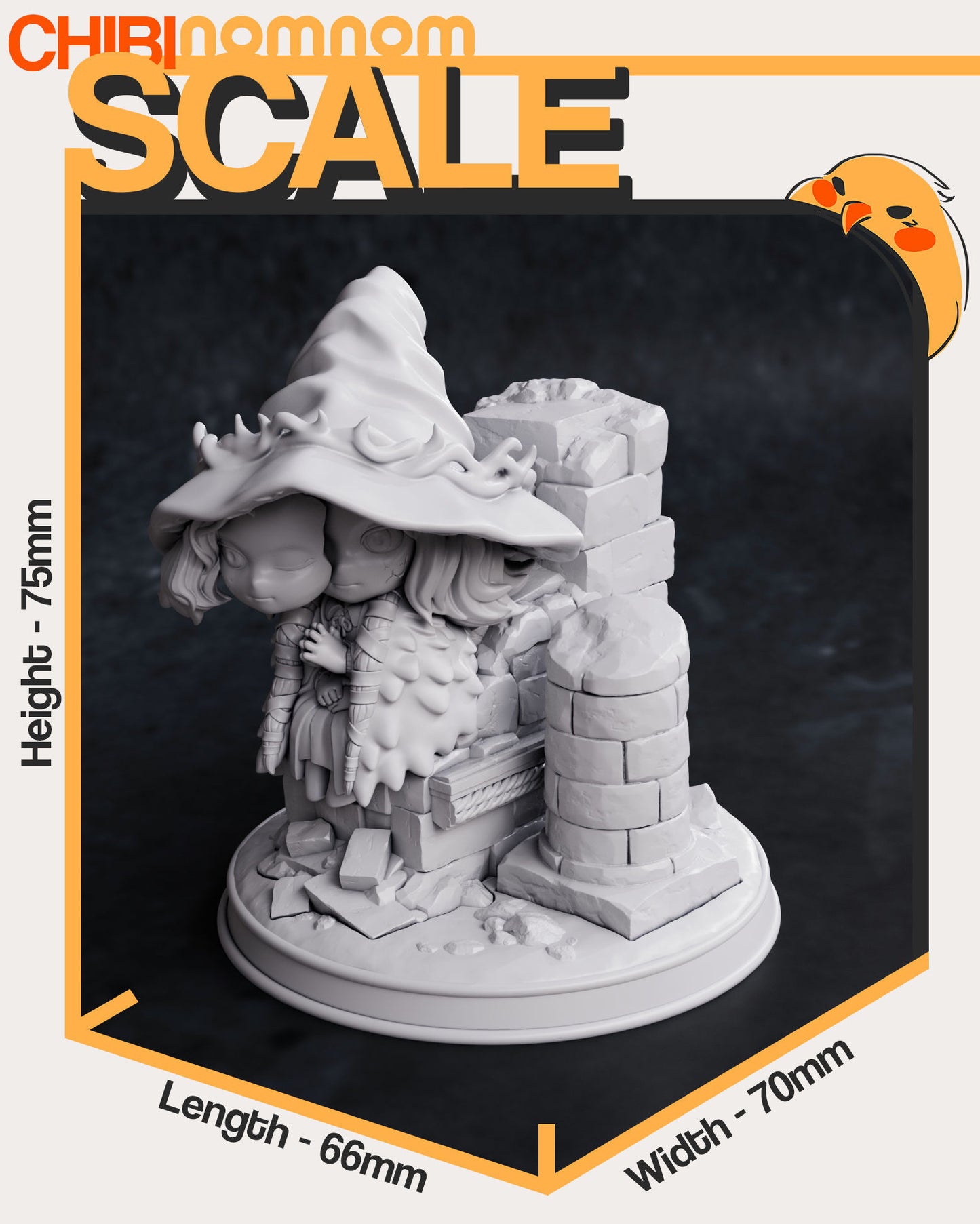 Chibi Ranni | 3" Resin Model Kit | DIY Elden Ring Goddess of the Dark Moon